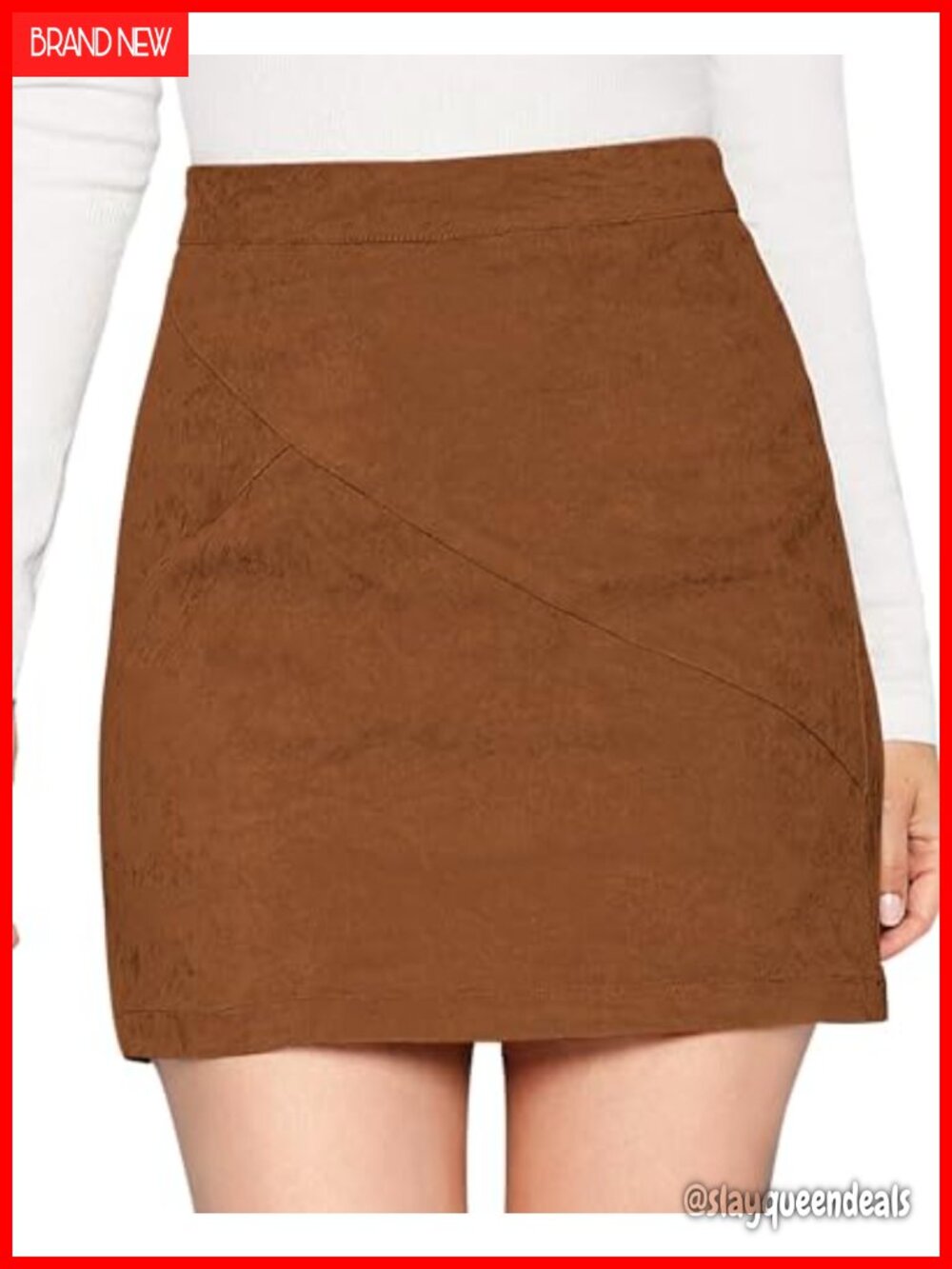 Women's Faux Suede Mini Skirt High Waist A-Line Fall